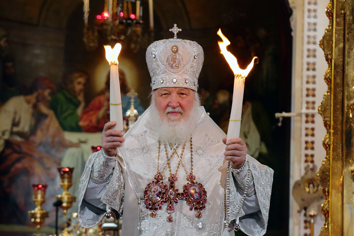 В праздник Светлого Христова Воскресения Предстоятель Русской Церкви возглавил торжественное богослужение в Храме Христа Спасителя